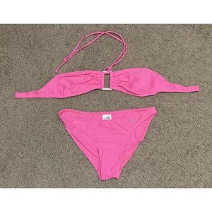 Body Glove bikini, pink, sz small, bandeau top with strap